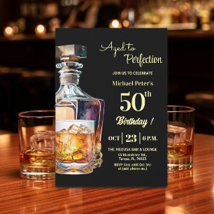 Auf dem Höhepunkt gereifter Whisky zum 50. Geburts Einladung