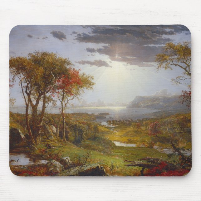 Auf dem Hudson 1860 (Öl auf Leinwand) Mousepad (Vorne)
