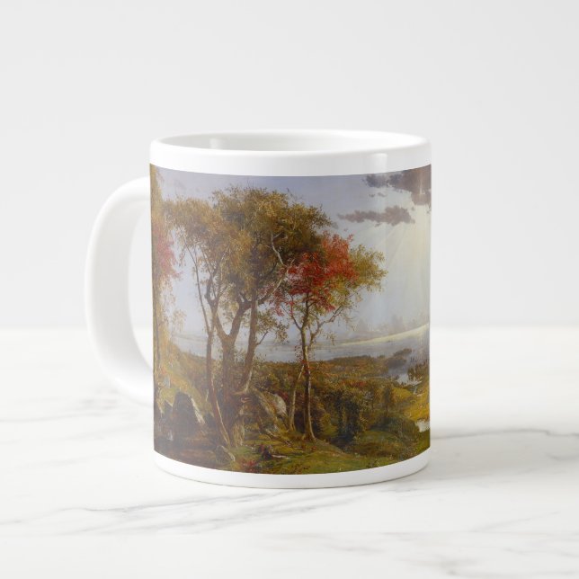 Auf dem Hudson River, 1860 (Öl auf Leinwand) Jumbo-Tasse (Vorderseite Links)