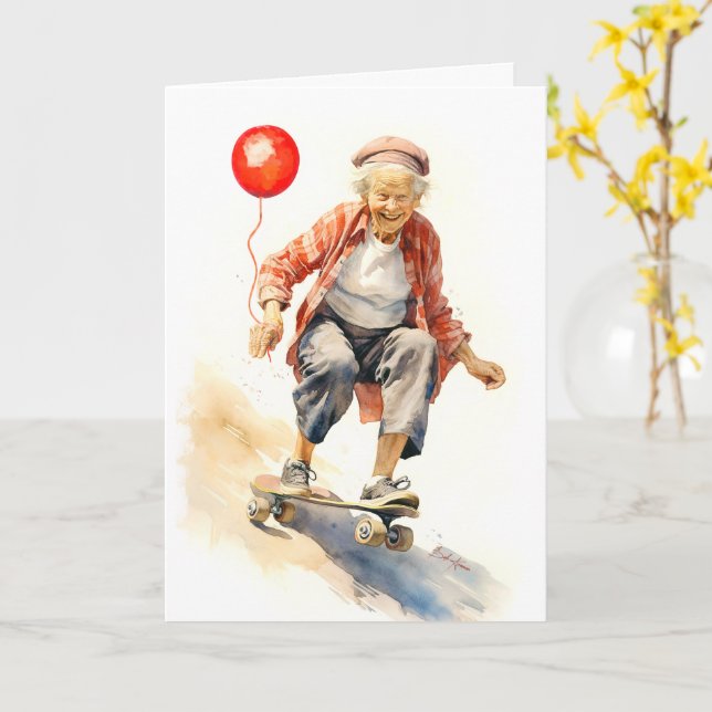 Auf dem Hügel, nicht über dem Hügel Oma Birthday Karte (Gelbe Blume)