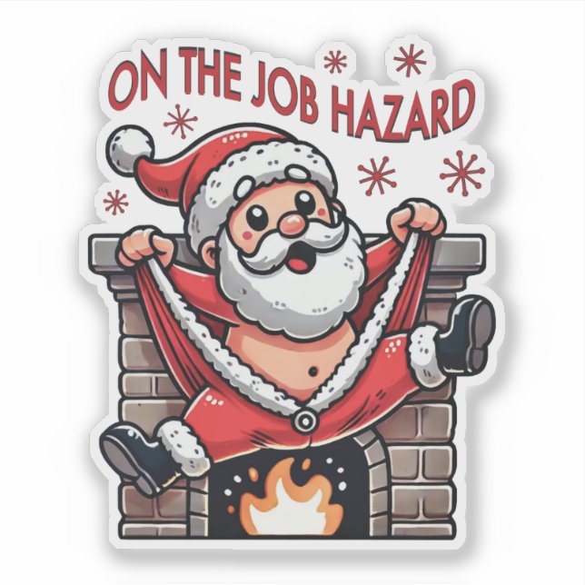 Auf dem Job Hazard Santa on Fire Aufkleber (Vorderseite)