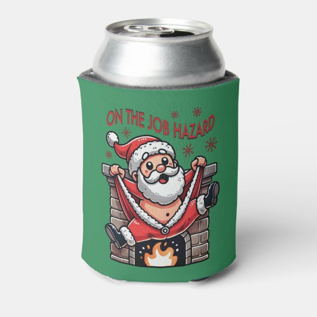 Auf dem Job Hazard Santa on Fire Dosenkühler (Kanne Rückseite)