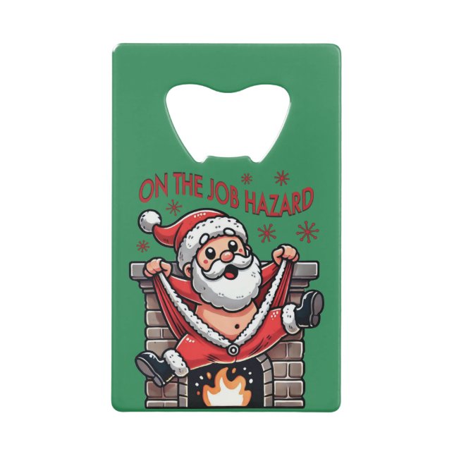 Auf dem Job Hazard Santa on Fire Geldbeutel Flaschenöffner (Vorderseite)