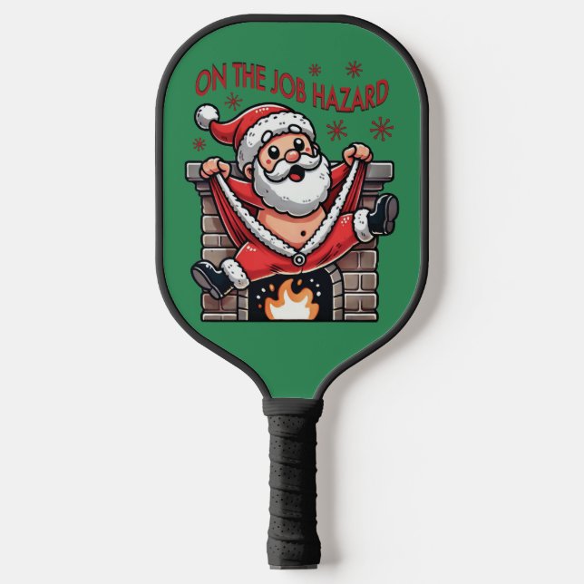 Auf dem Job Hazard Santa on Fire Pickleball Schläger (Vorderseite)