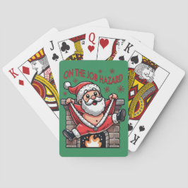 Auf dem Job Hazard Santa on Fire Spielkarten