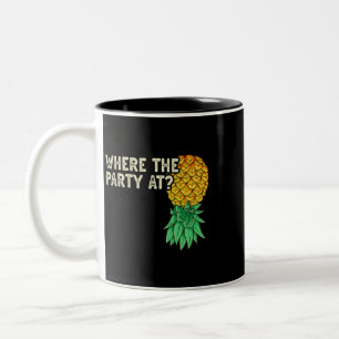 Auf dem Kopf Ananas, wo Party Funny Swinger Zweifarbige Tasse