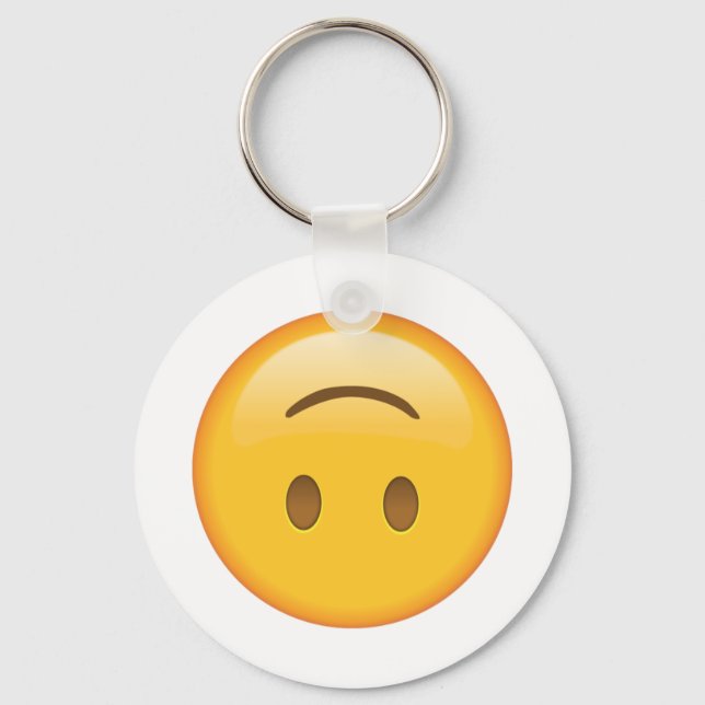 Auf dem Kopf - Emoji Schlüsselanhänger (Vorderseite)