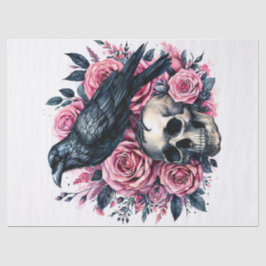Auf dem Kopf mit rosa Rosen Seidenpapier