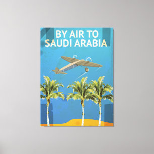 Auf dem Luftweg Saudi-Arabien zum Vintagen Leinwanddruck