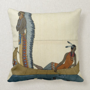 Auf dem Missouri 1922 (pochoir Druck) Kissen