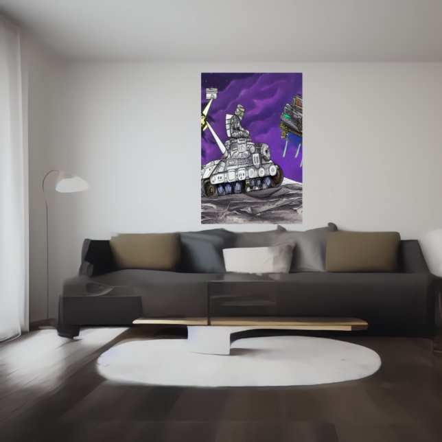 Auf dem Mond fahren | AI Art Poster (Von Creator hochgeladen)