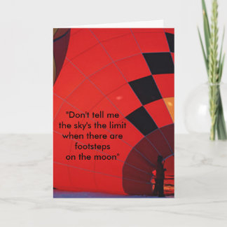 Auf dem Mond gibt es Schritte Feiertagskarte