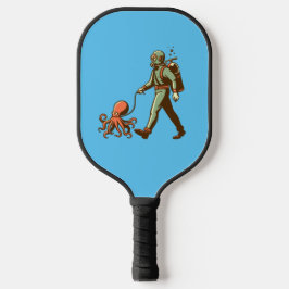 Auf dem Oktopus laufen Pickleball Schläger