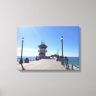 Auf dem Pier, Huntington Beach, Kalifornien Leinwanddruck
