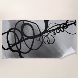 Auf dem Raster: Abstrakt grau, schwarz und weiß Strandtuch