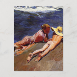 Auf dem Sandstrand von Valencia - Joaquín Sorolla Postkarte