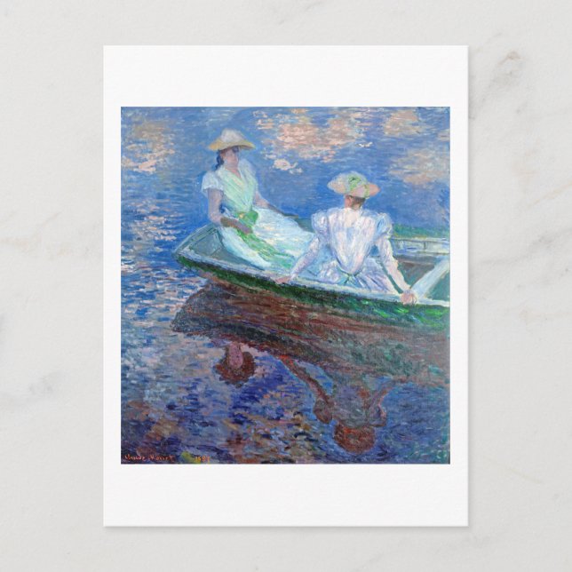 Auf dem Schiff, Monet Postkarte (Vorderseite)