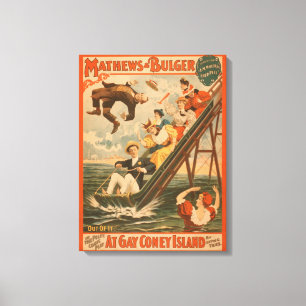 "Auf dem schwulen Coney Island" Musical Comedy Pos Leinwanddruck
