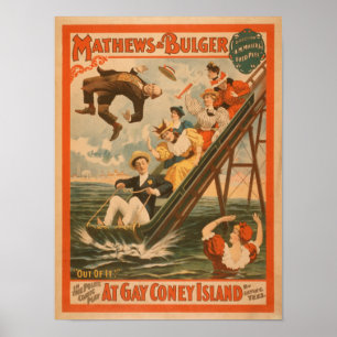 "Auf dem schwulen Coney Island" Musical Comedy Pos Poster