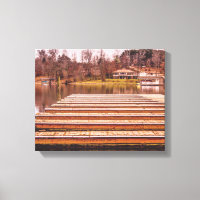 Auf dem See-Dock-Perspektiven-Leinwand-Druck
