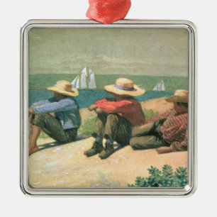 Auf dem Strand 1875 (w/c) Silbernes Ornament