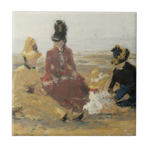Auf dem Strand Trouville   1887 Fliese