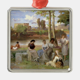 Auf dem Tiber sich waschen, 1864 Ornament Aus Metall