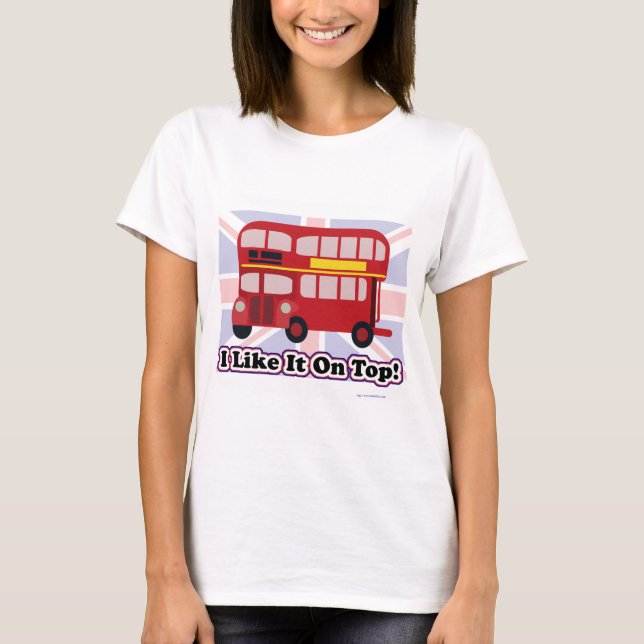 Auf dem Top London Doppel-Deckenbus-Cartoon Motto (Vorderseite)