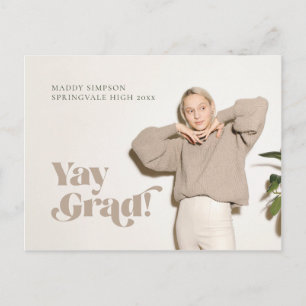 Auf dem Trend Minimalist Neutral Foto Abschluss An Ankündigungspostkarte