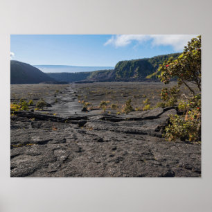 auf dem trockenen Lavabett des Kilauea Iki Kraters Poster