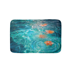 Auf dem Wasser schwimmende Blumen Badematte