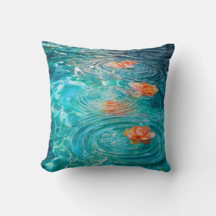 Auf dem Wasser schwimmende Blumen Kissen
