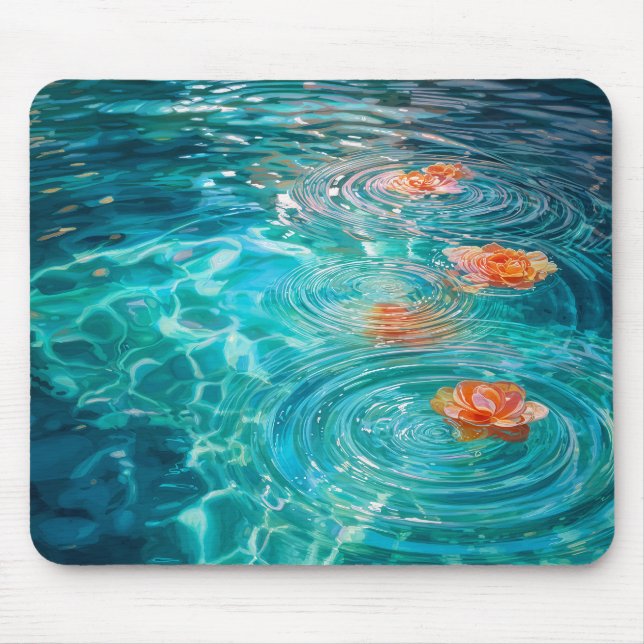 Auf dem Wasser schwimmende Blumen  Mousepad (Vorne)