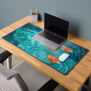Auf dem Wasser schwimmende Blumen Schreibtischunterlage