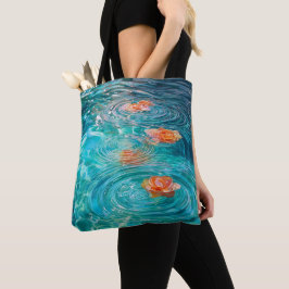 Auf dem Wasser schwimmende Blumen Tasche