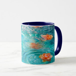 Auf dem Wasser schwimmende Blumen Tasse