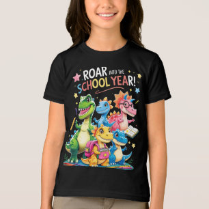 Auf dem Weg ins Schuljahr - Niedlicher Dinosaurier Tri-Blend Shirt