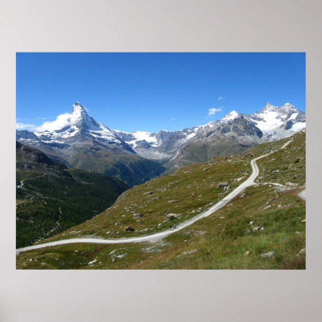 Auf dem Weg, Matterhorn View, Schweizer Alpen Poster (Vorne)