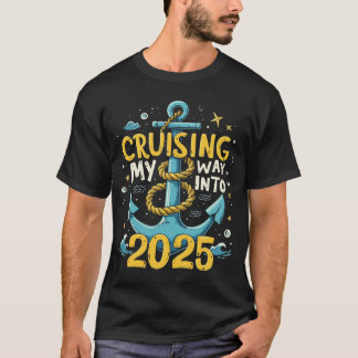 Auf dem Weg nach 2025 glückliches neues Jahr 2025 T-Shirt
