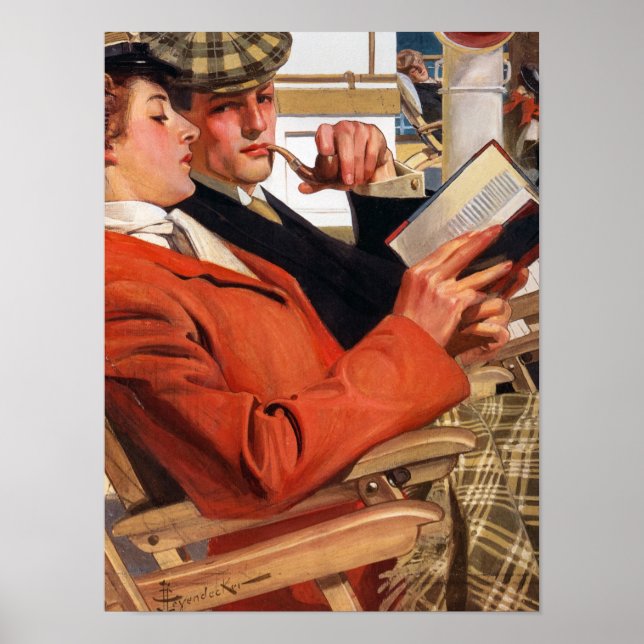 Auf dem Weg über das Meer, 1904 mit Leyendecker Poster (Vorne)