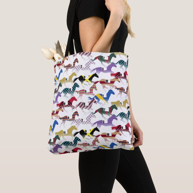 Auf dem Weg zu den Pferderennen Jockey Silk Muster Tasche (Von Nahem)