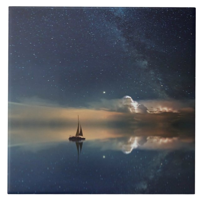 Auf dem Weg zu den Wolken Fliese (Vorderseite)