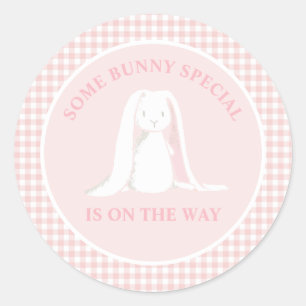 Auf dem Weg zum Baby Dusche gibt es ein Bunny Spec Runder Aufkleber