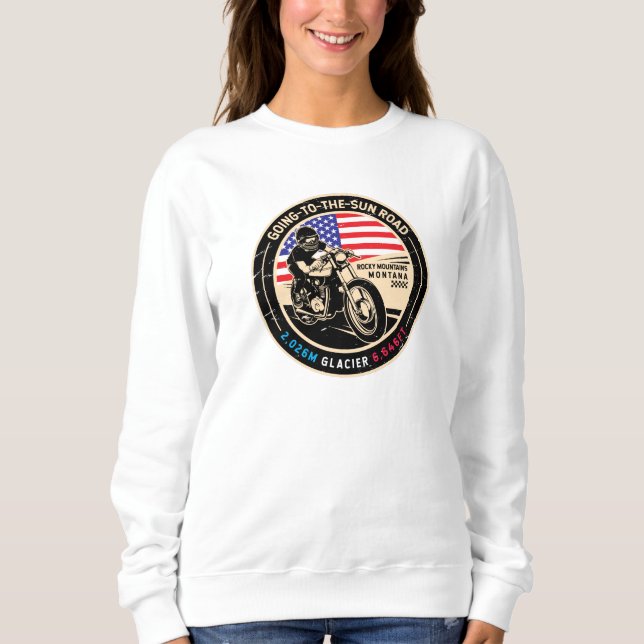 Auf dem Weg zum Montana Motorrad Sweatshirt (Vorderseite)