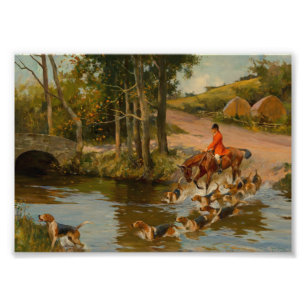 Auf dem Weg zum Treffen English Beagle Hounds 1895 Fotodruck