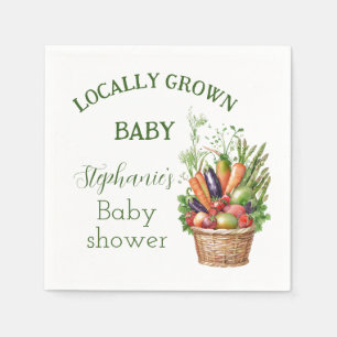 Auf dem Wochenmarkt gezogene Babyparty Bauernmarkt Serviette