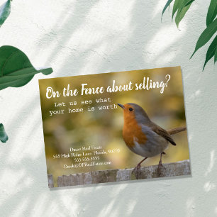 Auf dem Zaun Immobilien Robin Postkarte