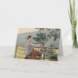 Auf dem Zauntritt Winslow Homer Karte
