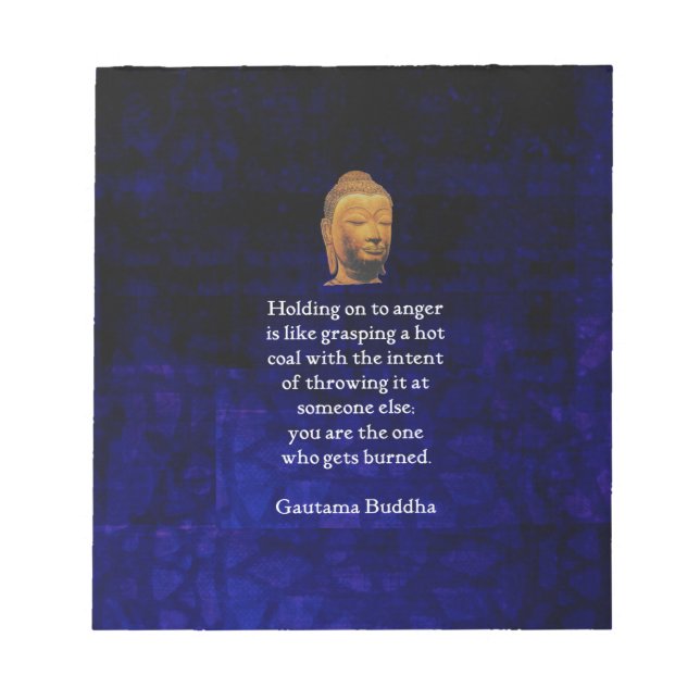 Auf dem Zorn eines inspirierenden Buddha-Zitats Notizblock (Vorderseite)
