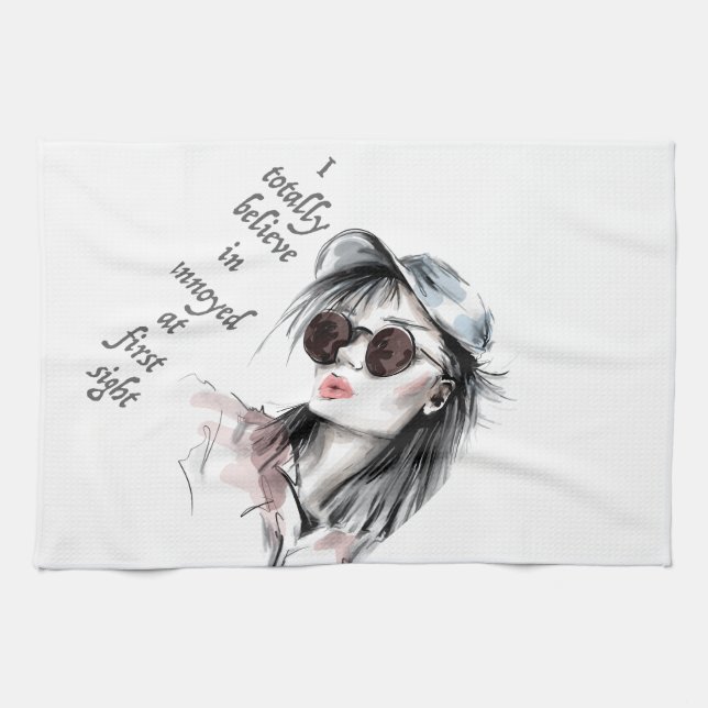 auf den ersten Blick verärgert Geschirrtuch (Horizontal)